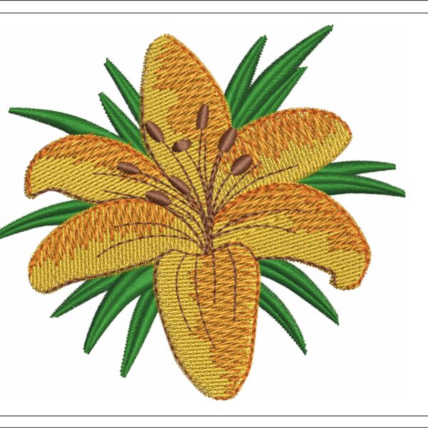 Lily embroidery design