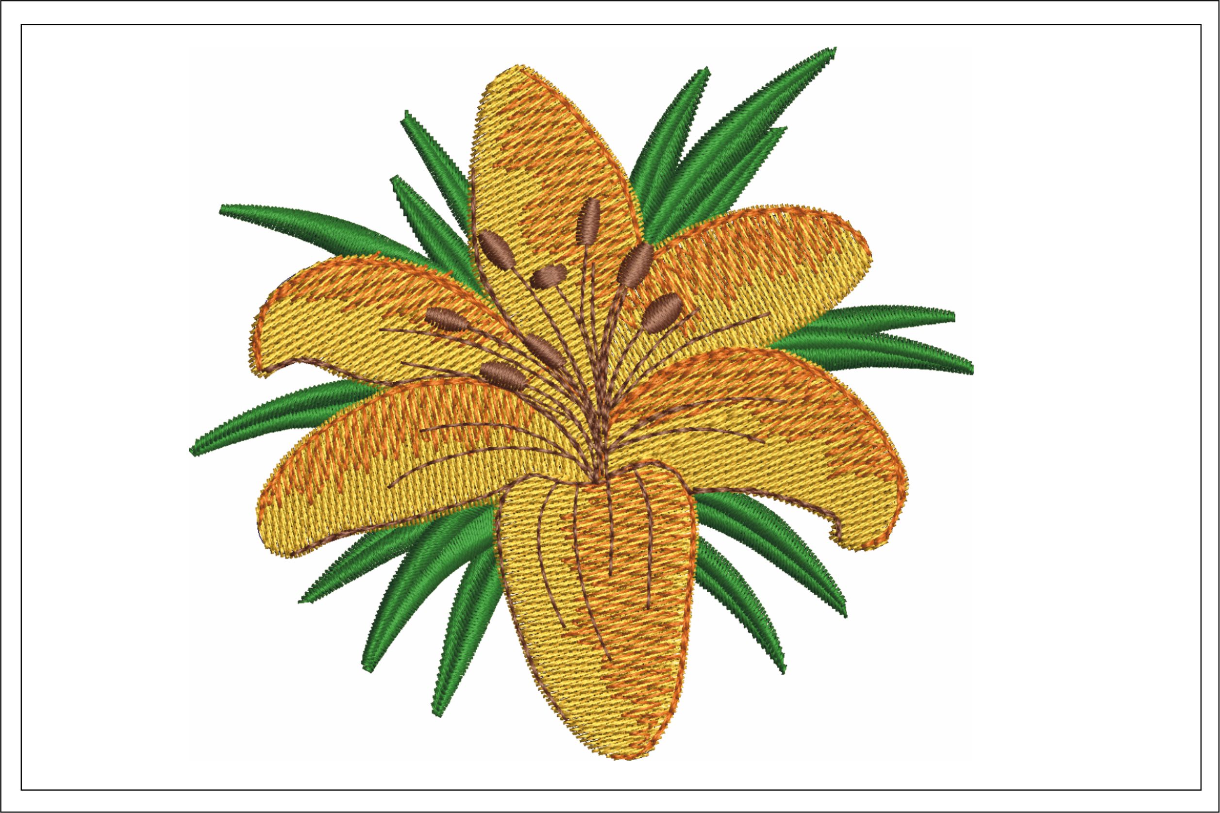 Beautiful Lily Embroidery Design
