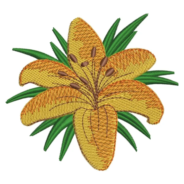 Lily embroidery design 3 - flower lily embroidery design