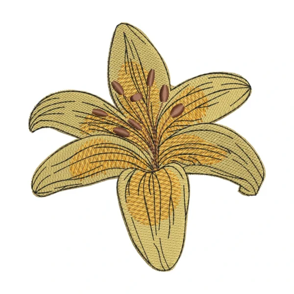 Lily embroidery design 4 - flower embroidery pattern