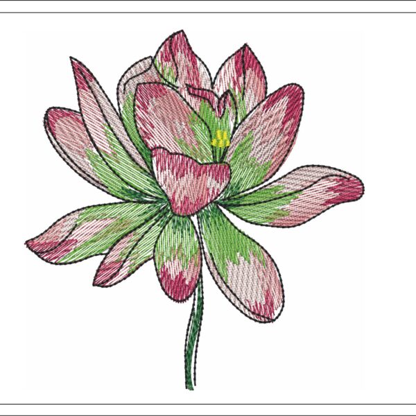 Lotus embroidery design