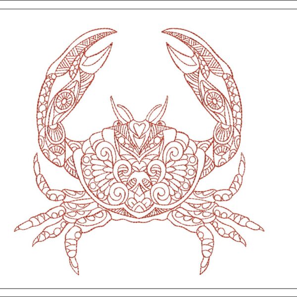 Mandala Crab embroidery file