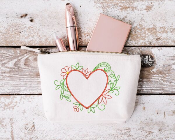 Monogram Heart embroidery design