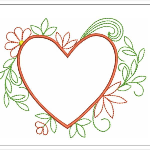 Monogram Heart embroidery design