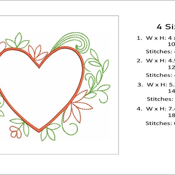 Monogram Heart embroidery design