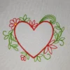 Monogram frame embroidery design - floral heart embroidery pattern