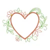 Monogram frame embroidery design - floral heart embroidery pattern