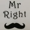 Mr Right embroidery design 1