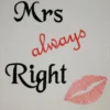 Mrs Right embroidery design