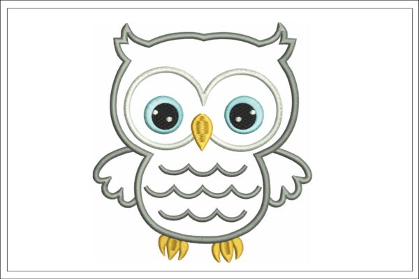 Owl applique embroidery design