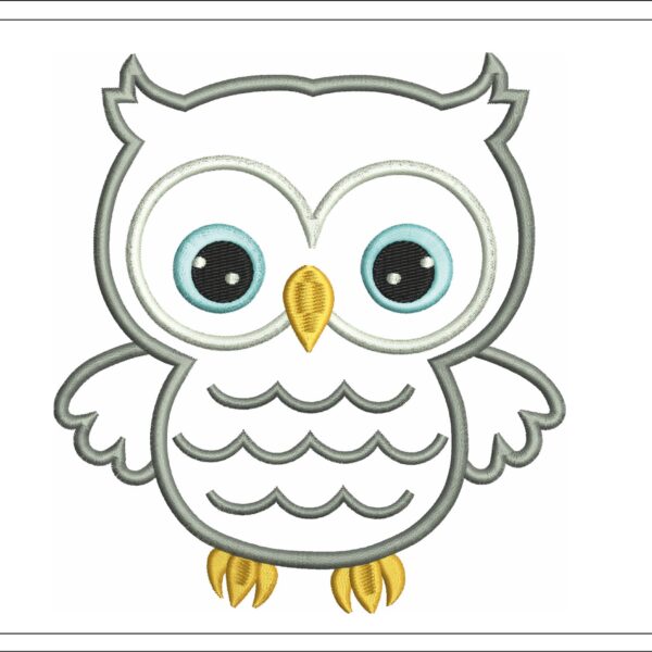 Owl applique embroidery design