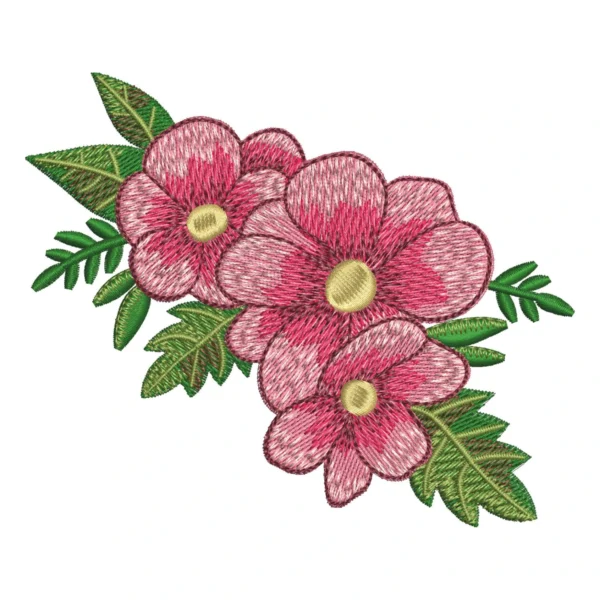 Tropical flowers embroidery design - flowers embroidery pattern 1