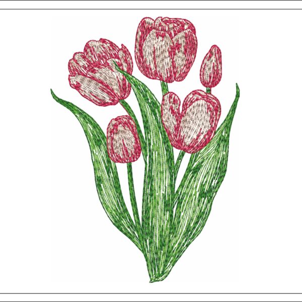 Tulips embroidery design