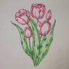 Tulips embroidery design - beautiful flowers embroidery pattern - simple embroidery design