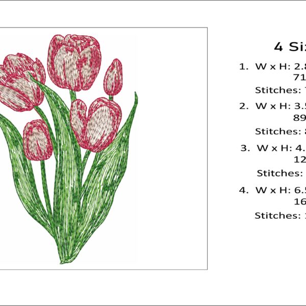 Tulips embroidery design