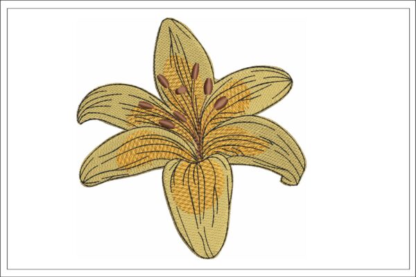 Lily embroidery design