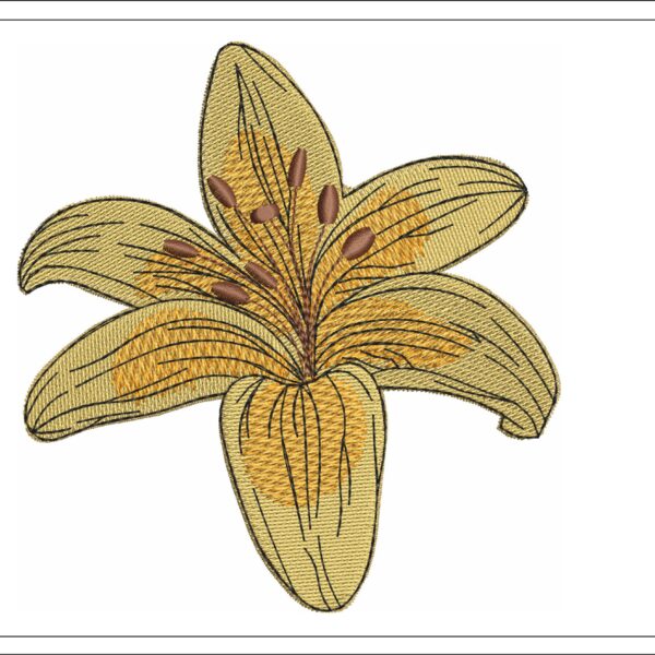 Lily embroidery design