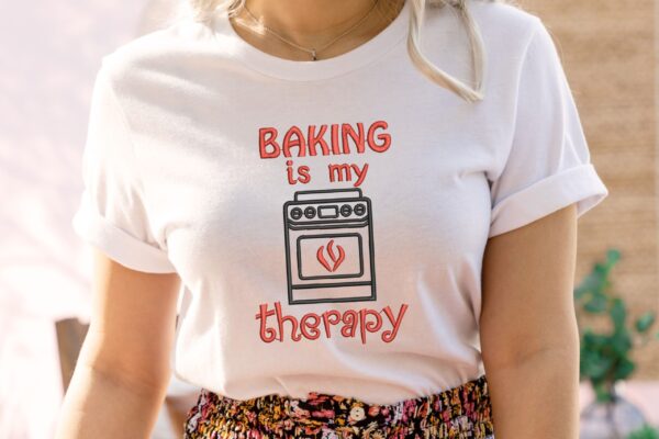 Baking Is My Therapy embroidery design