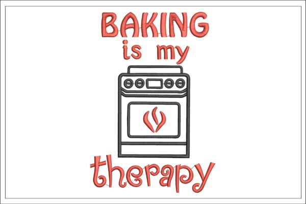 Baking Is My Therapy embroidery design