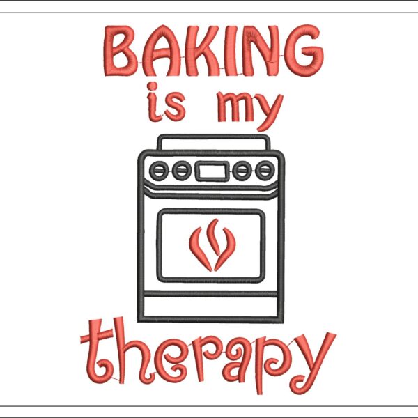 Baking Is My Therapy embroidery design