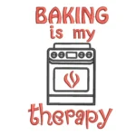 Baking Is My Therapy Embroidery Design