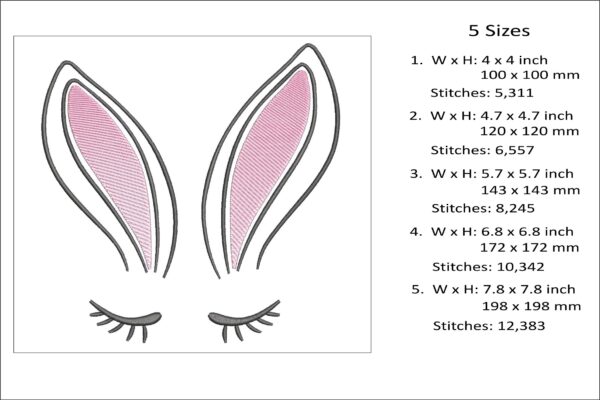 Bunny Head embroidery design