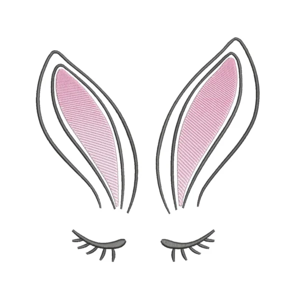 Bunny ears embroidery design - cute bunny embroidery pattern