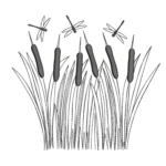 Cattail Embroidery Design - Sketch Embroidery Pattern