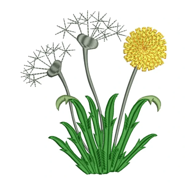 Dandelion embroidery design - wildflower embroidery pattern dandelion flower embroidery design