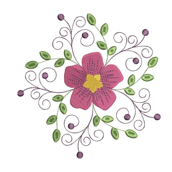 Floral embroidery design - pretty flower embroidery pattern