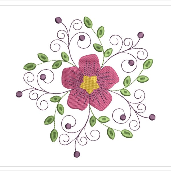 Flower embroidery design