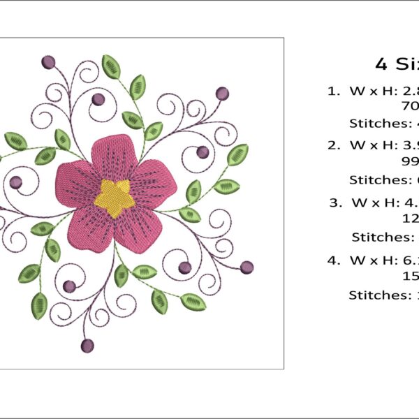 Flower embroidery design