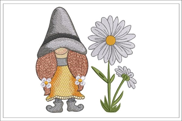 Miss Gnome embroidery design