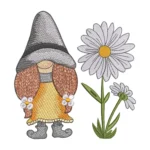Miss Gnome Embroidery Design - Machine Embroidery Pattern
