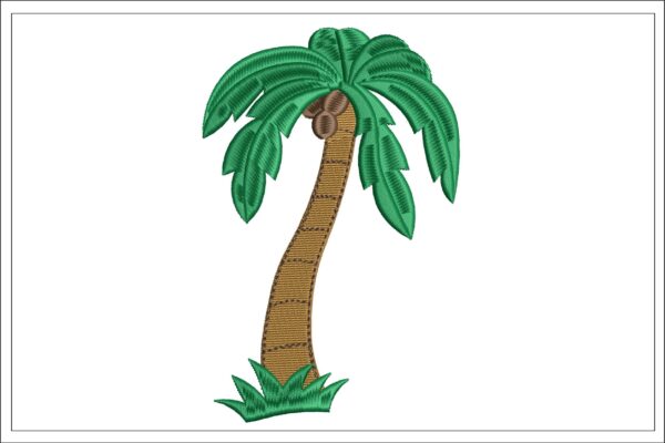 Palm tree embroidery design