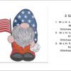 Patriotic Gnome embroidery design