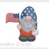 Patriotic gnome embroidery design