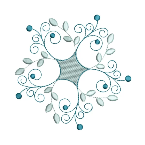 Snowflake embroidery design - floral embroidery pattern