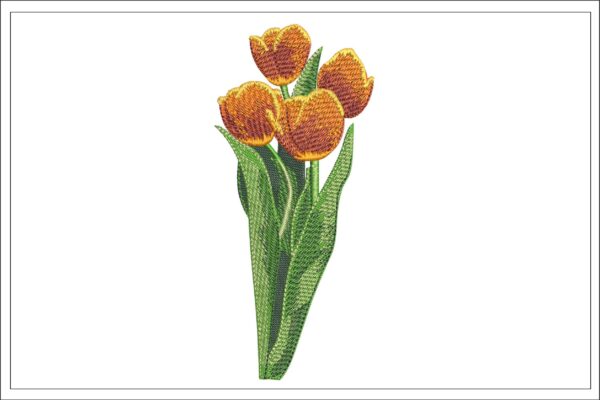 Tulips embroidery design