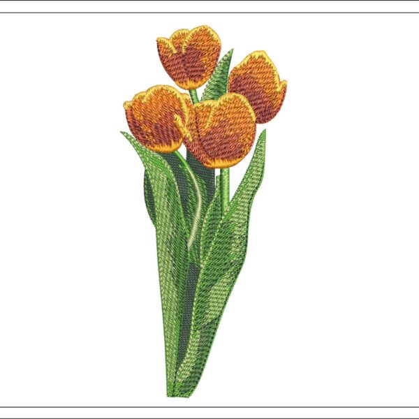 Tulips embroidery design