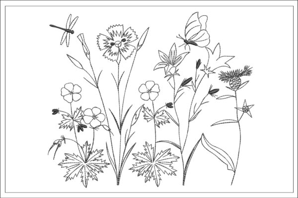 Wildflowers embroidery design