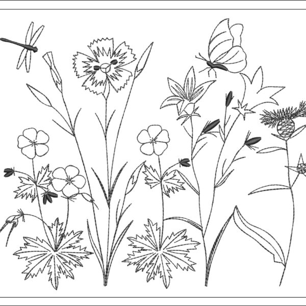 Wildflowers embroidery design