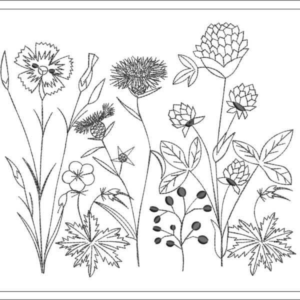 Wildflowers embroidery design