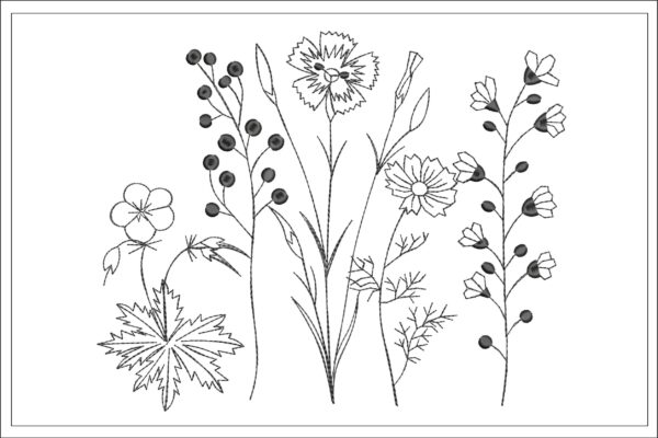 Wildflowers embroidery design