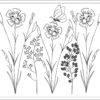 Wildflowers embroidery design