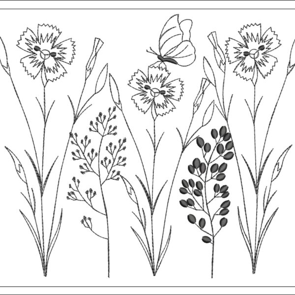 Wildflowers embroidery design