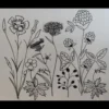 Wildflowers embroidery design 2 - sketch embroidery design