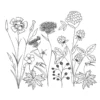 Wildflowers embroidery design 2 - sketch embroidery pattern - nature embroidery design