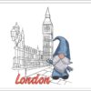 Gnome London Big Ben embroidery design