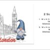 Gnome London Big Ben embroidery design